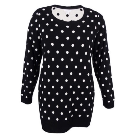 Charter Club Sweaters - Charter Club Polka Dot Print Sweater (1X)